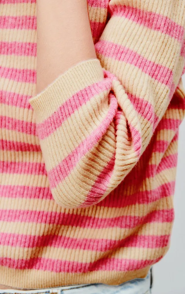 American Vintage Jumpers and Cardigans Women Jumper Raxow Natural Striped Princess Melange American Vintage Jumpers and Cardigans Women Jumper Raxow Natural Striped Princess Melange