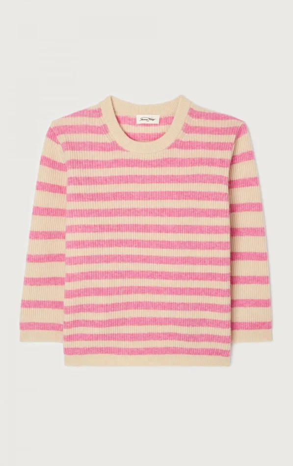 American Vintage Jumpers and Cardigans Women Jumper Raxow Natural Striped Princess Melange American Vintage Jumpers and Cardigans Women Jumper Raxow Natural Striped Princess Melange