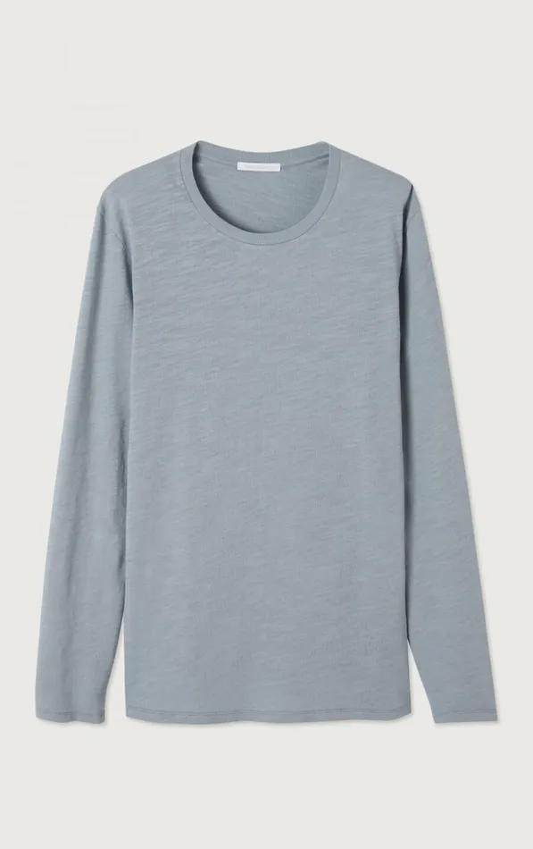 American Vintage Long Sleeve TShirts Men TShirt Bysapick Gray Day