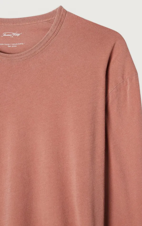American Vintage Long Sleeve TShirts Men TShirt Devon Vintage Terracotta American Vintage Long Sleeve TShirts Men TShirt Devon Vintage Terracotta