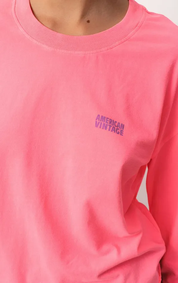 American Vintage Long Sleeve TShirts Women TShirt Pymaz Fluorescent Hortensia American Vintage Long Sleeve TShirts Women TShirt Pymaz Fluorescent Hortensia