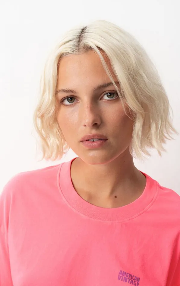 American Vintage Long Sleeve TShirts Women TShirt Pymaz Fluorescent Hortensia American Vintage Long Sleeve TShirts Women TShirt Pymaz Fluorescent Hortensia