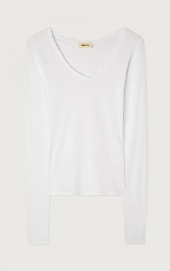 American Vintage Long Sleeve TShirts Women TShirt Xoubow White American Vintage Long Sleeve TShirts Women TShirt Xoubow White