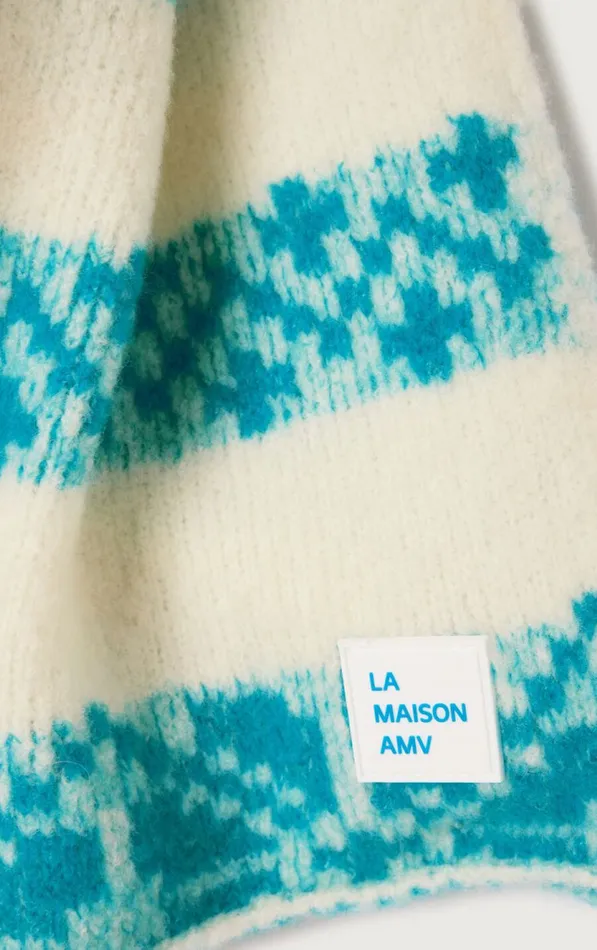 American Vintage Scarves And Shawls WomenMen Scarf Gylson Ecru Jacquard Turquoise American Vintage Scarves And Shawls WomenMen Scarf Gylson Ecru Jacquard Turquoise