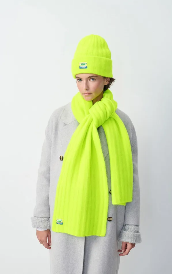 American Vintage Scarves And Shawls WomenMen Scarf Vitow Fluorescent Yellow Melange American Vintage Scarves And Shawls WomenMen Scarf Vitow Fluorescent Yellow Melange