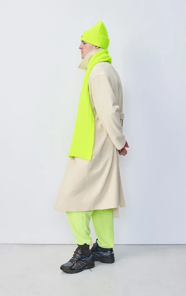American Vintage Scarves And Shawls WomenMen Scarf Vitow Fluorescent Yellow Melange American Vintage Scarves And Shawls WomenMen Scarf Vitow Fluorescent Yellow Melange