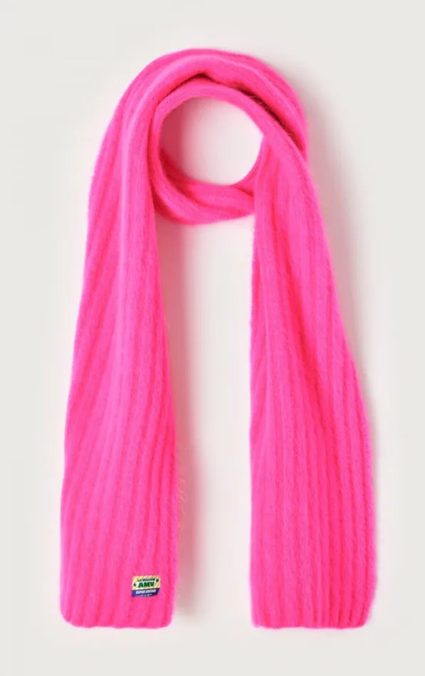 American Vintage Scarves And Shawls WomenMen Scarf Vitow Neon Pink Melange American Vintage Scarves And Shawls WomenMen Scarf Vitow Neon Pink Melange