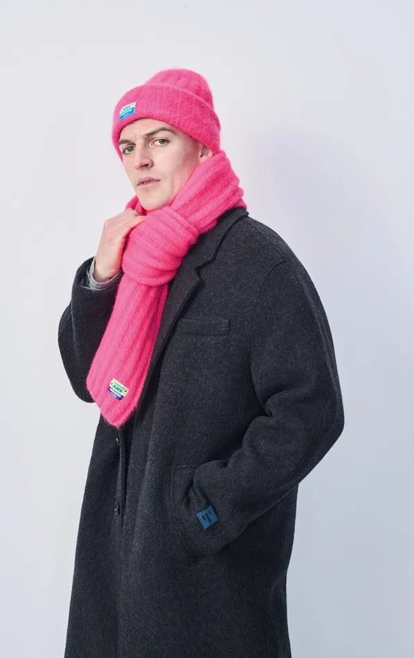 American Vintage Scarves And Shawls WomenMen Scarf Vitow Neon Pink Melange American Vintage Scarves And Shawls WomenMen Scarf Vitow Neon Pink Melange