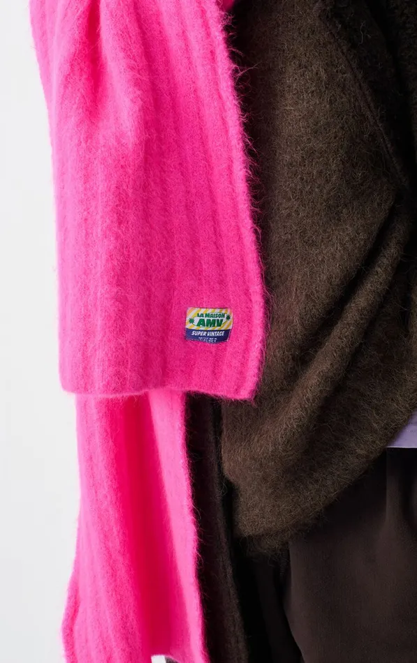 American Vintage Scarves And Shawls WomenMen Scarf Vitow Neon Pink Melange American Vintage Scarves And Shawls WomenMen Scarf Vitow Neon Pink Melange