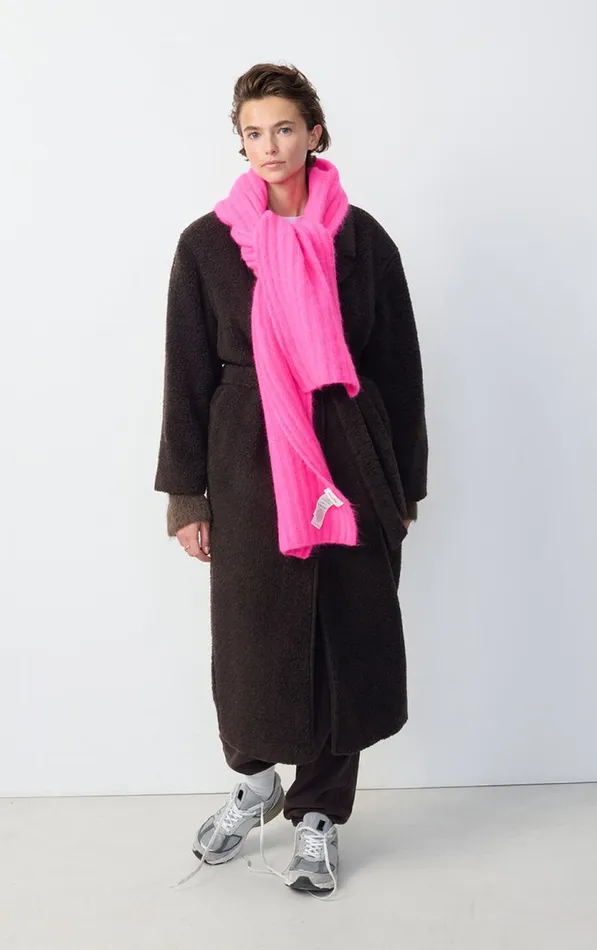 American Vintage Scarves And Shawls WomenMen Scarf Vitow Neon Pink Melange American Vintage Scarves And Shawls WomenMen Scarf Vitow Neon Pink Melange