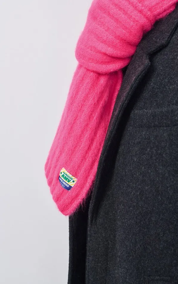 American Vintage Scarves And Shawls WomenMen Scarf Vitow Neon Pink Melange American Vintage Scarves And Shawls WomenMen Scarf Vitow Neon Pink Melange