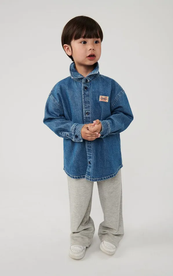 American Vintage Shirts Kids Shirt Globay Medium Blue