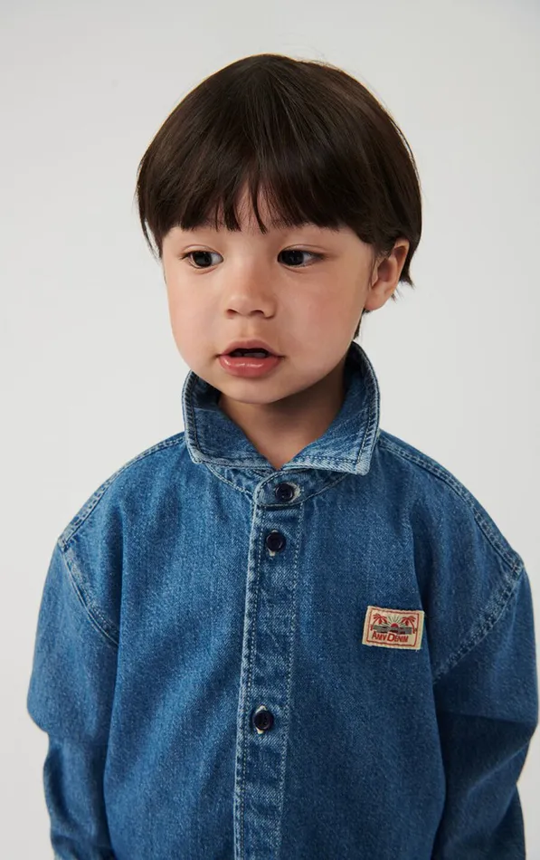 American Vintage Shirts Kids Shirt Globay Medium Blue