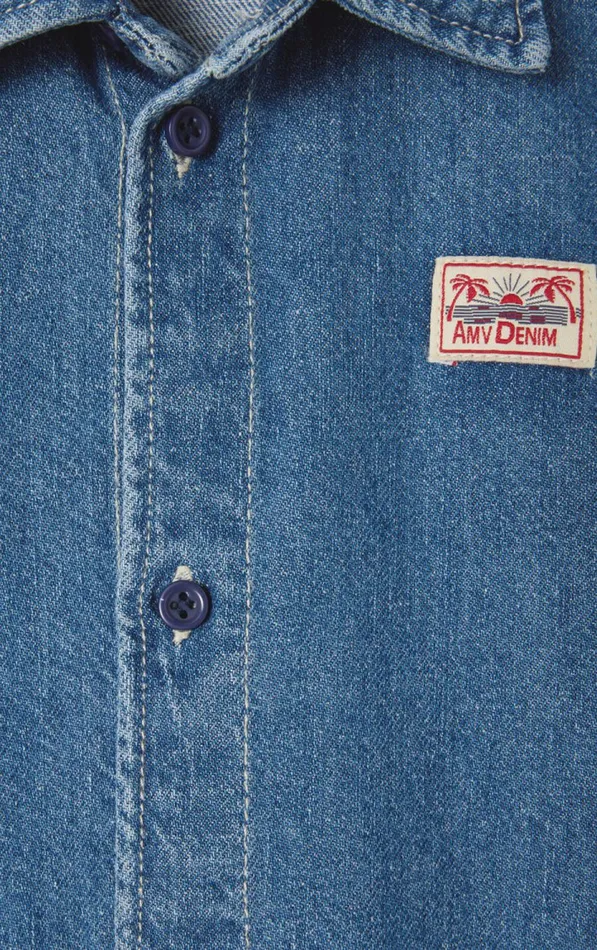 American Vintage Shirts Kids Shirt Globay Medium Blue