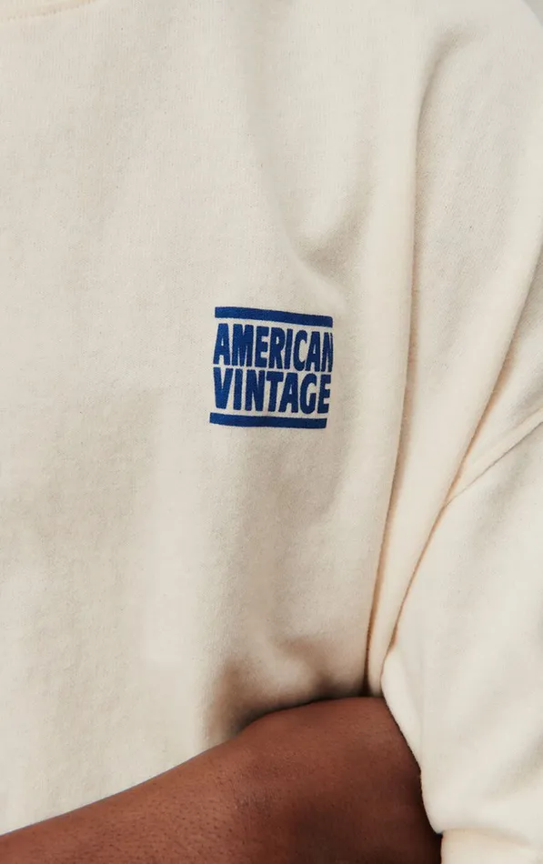American Vintage Short Sleeve TShirts Men TShirt Ykobow Ecru American Vintage Short Sleeve TShirts Men TShirt Ykobow Ecru