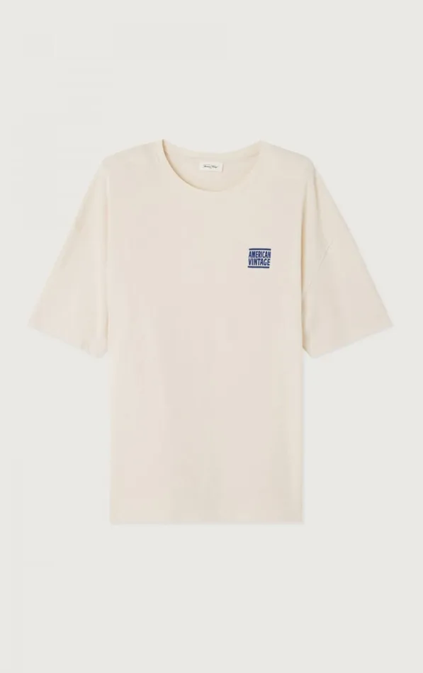 American Vintage Short Sleeve TShirts Men TShirt Ykobow Ecru American Vintage Short Sleeve TShirts Men TShirt Ykobow Ecru
