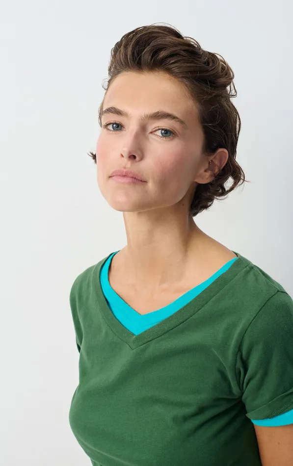 American Vintage Short Sleeve TShirts Women TShirt Gamipy Basil American Vintage Short Sleeve TShirts Women TShirt Gamipy Basil
