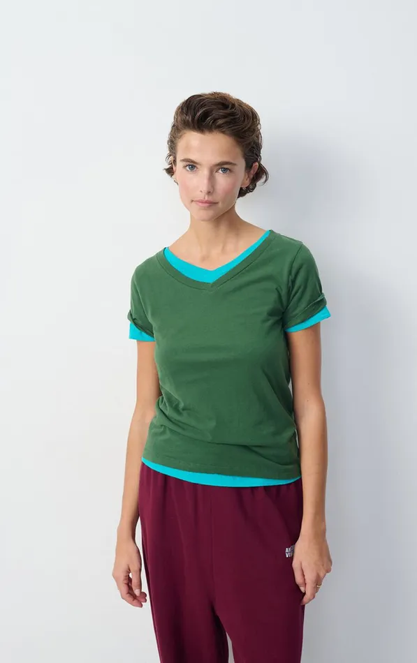 American Vintage Short Sleeve TShirts Women TShirt Gamipy Basil American Vintage Short Sleeve TShirts Women TShirt Gamipy Basil