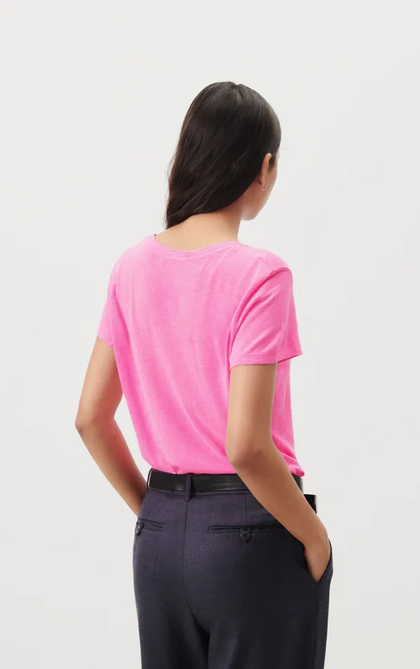 American Vintage Short Sleeve TShirts Women TShirt Jacksonville Fluo Pink