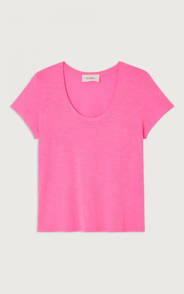 American Vintage Short Sleeve TShirts Women TShirt Jacksonville Fluo Pink