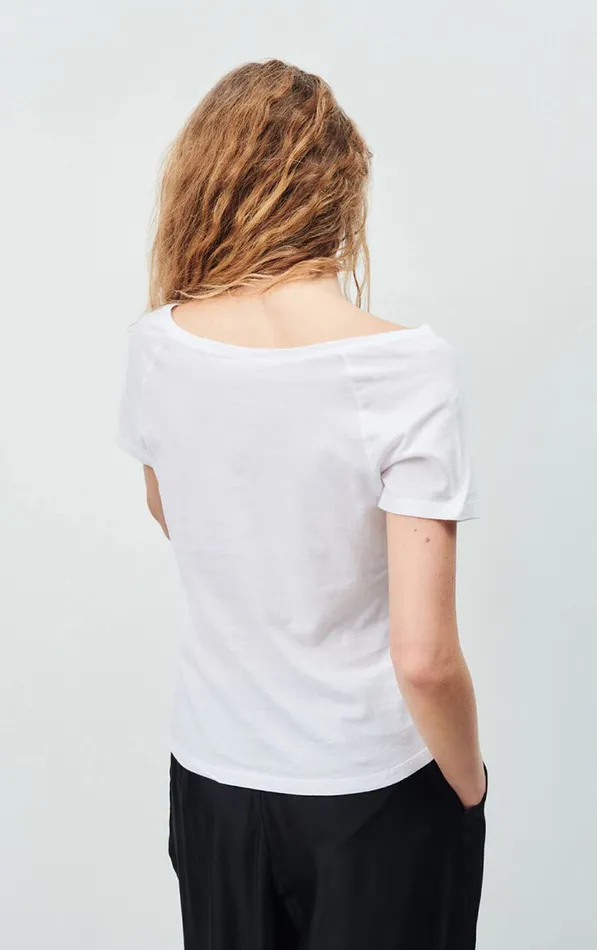 American Vintage Short Sleeve TShirts Women TShirt Xoubow White American Vintage Short Sleeve TShirts Women TShirt Xoubow White