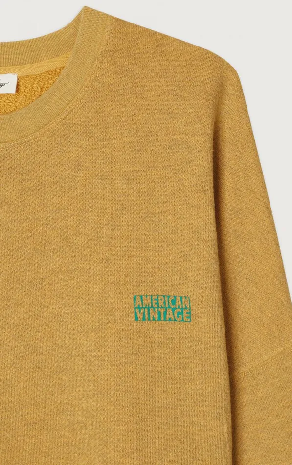 American Vintage Sweatshirts Men Sweatshirt Doven Overdyed Curry American Vintage Sweatshirts Men Sweatshirt Doven Overdyed Curry