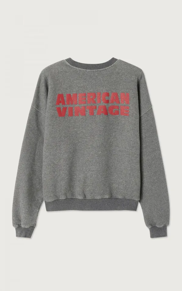 American Vintage Sweatshirts Women Sweatshirt Kodytown Melange Charcoal American Vintage Sweatshirts Women Sweatshirt Kodytown Melange Charcoal