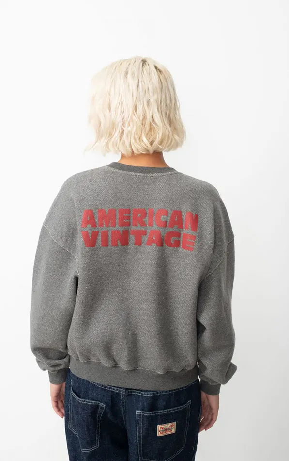 American Vintage Sweatshirts Women Sweatshirt Kodytown Melange Charcoal American Vintage Sweatshirts Women Sweatshirt Kodytown Melange Charcoal