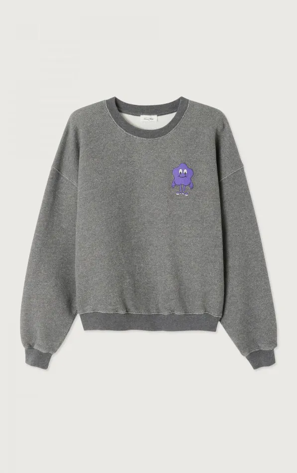 American Vintage Sweatshirts Women Sweatshirt Kodytown Melange Charcoal American Vintage Sweatshirts Women Sweatshirt Kodytown Melange Charcoal