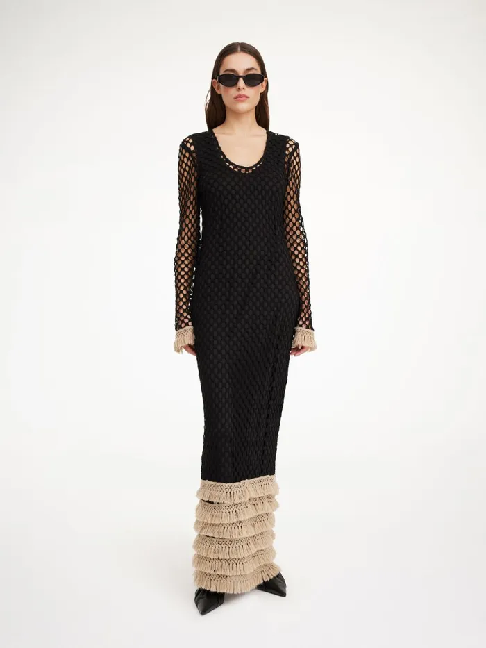 Anae Crochet Maxi Dress Black Women By Malene Birger Dresses