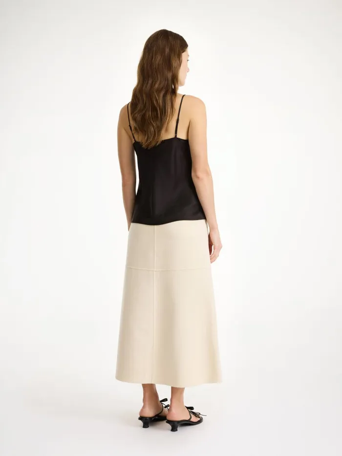 Angello Wool Midi Skirt Pearl Women By Malene Birger Skirts