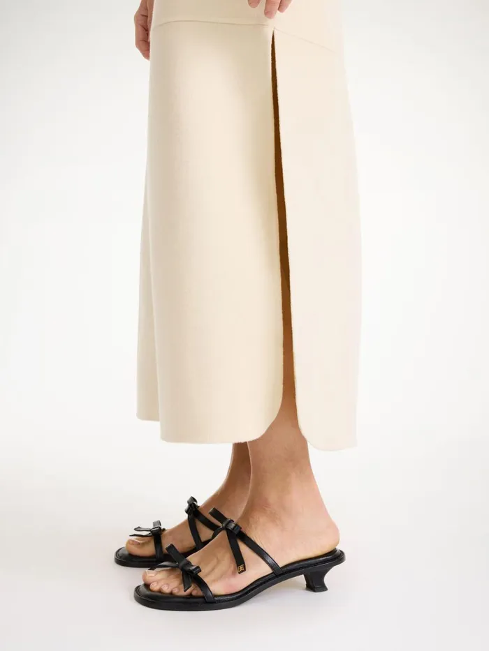 Angello Wool Midi Skirt Pearl Women By Malene Birger Skirts
