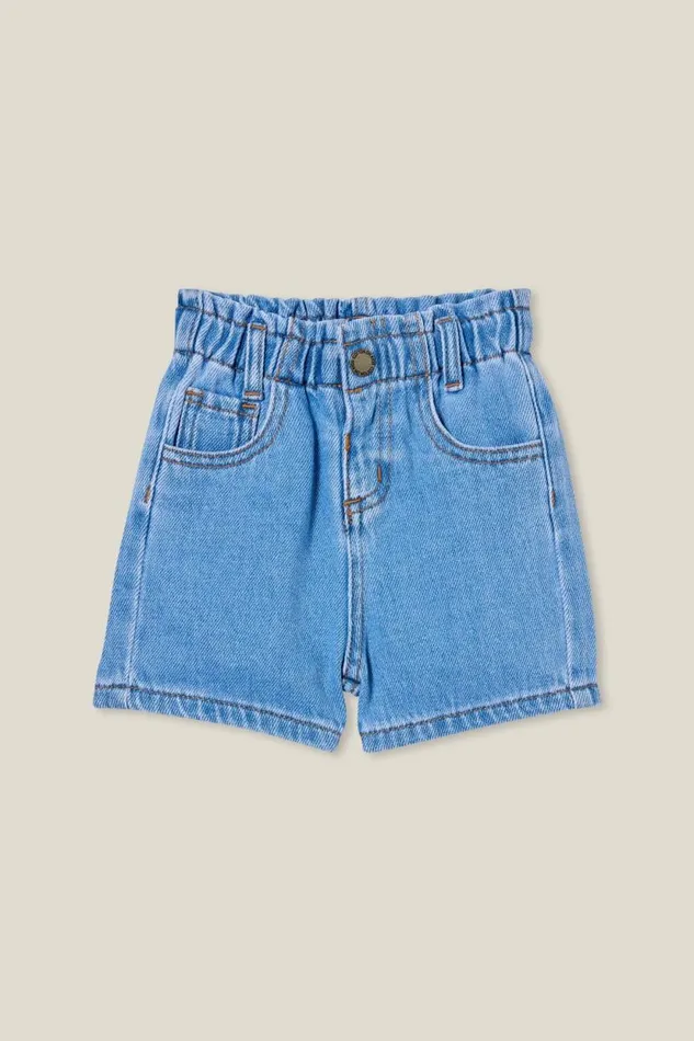 Anna Paperbag Relaxed Short Byron Mid Blue Baby Cotton On Bottoms