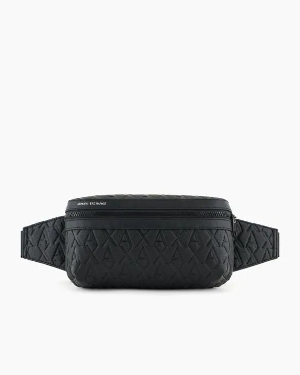 ASV Allover Logo Bum Bag Black Men Armani Belt Bags