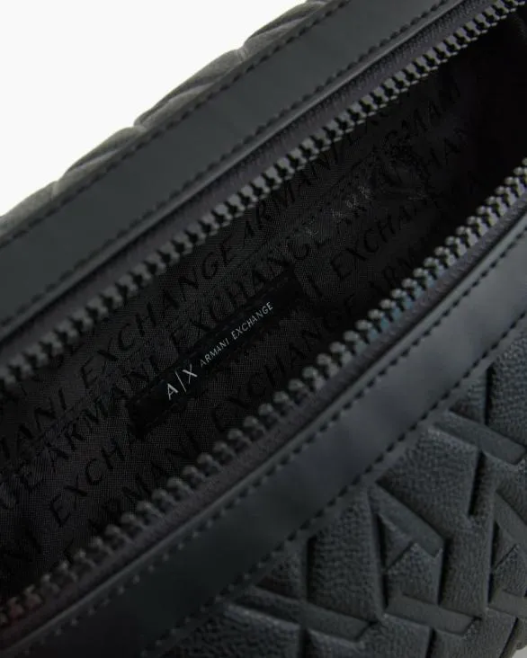 ASV Allover Logo Bum Bag Black Men Armani Belt Bags ASV Allover Logo Bum Bag Black Men Armani Belt Bags