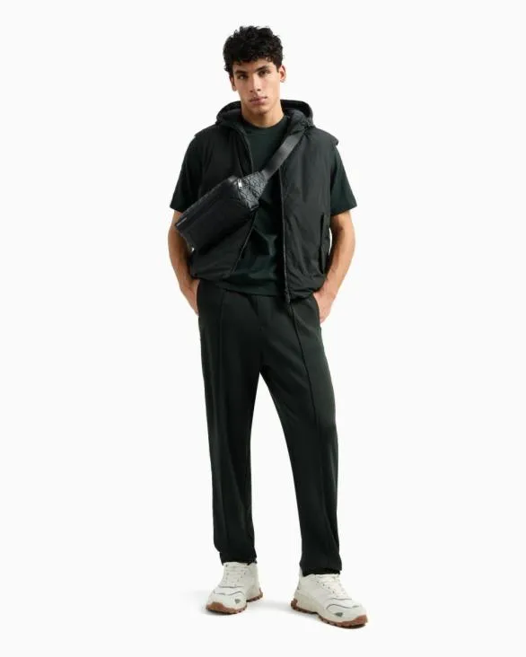 ASV Allover Logo Bum Bag Black Men Armani Belt Bags ASV Allover Logo Bum Bag Black Men Armani Belt Bags