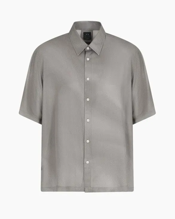 ASV Viscose Short Sleeve Shirt Grey Men Armani Shirts