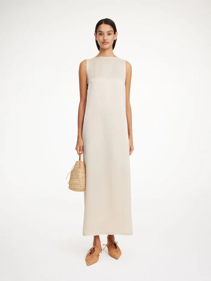 Audette Maxi Dress Oyster Gray Women By Malene Birger Dresses