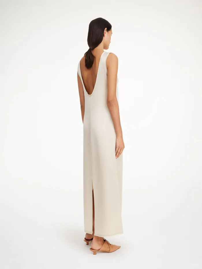 Audette Maxi Dress Oyster Gray Women By Malene Birger Dresses
