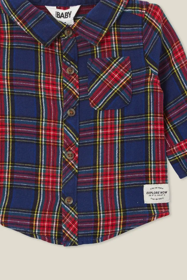 Baby Rugged Shirt In The Navyheritage Red Plaid Baby Cotton On Tops Jackets and Sweaters Baby Rugged Shirt In The Navyheritage Red Plaid Baby Cotton On Tops Jackets and Sweaters