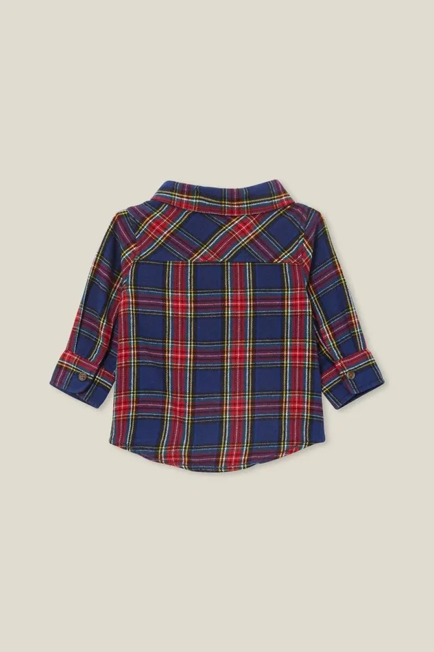 Baby Rugged Shirt In The Navyheritage Red Plaid Baby Cotton On Tops Jackets and Sweaters Baby Rugged Shirt In The Navyheritage Red Plaid Baby Cotton On Tops Jackets and Sweaters