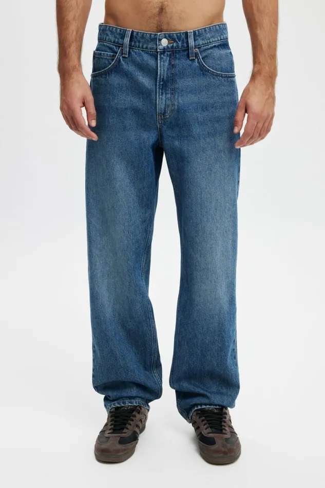 Baggy Jean Shock Blue Men Cotton On Pants Baggy Jean Shock Blue Men Cotton On Pants