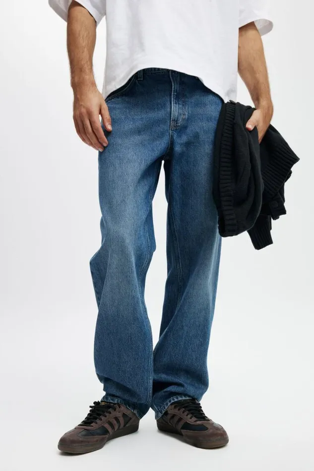 Baggy Jean Shock Blue Men Cotton On Pants Baggy Jean Shock Blue Men Cotton On Pants