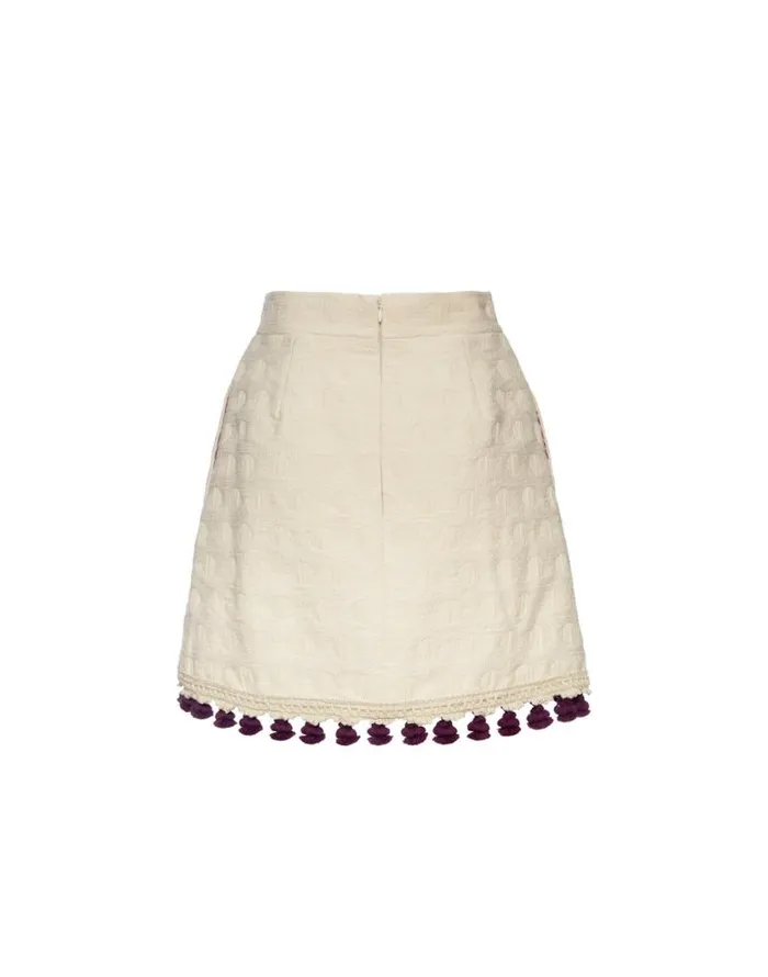 Baia Mini Skirt Embroidered Creamy Women La Double J Skirts Baia Mini Skirt Embroidered Creamy Women La Double J Skirts