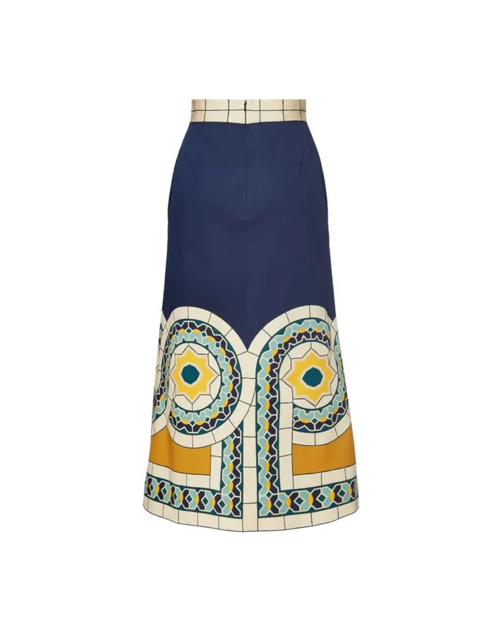 Baia Skirt Mudejar Place Blue Women La Double J Skirts Baia Skirt Mudejar Place Blue Women La Double J Skirts