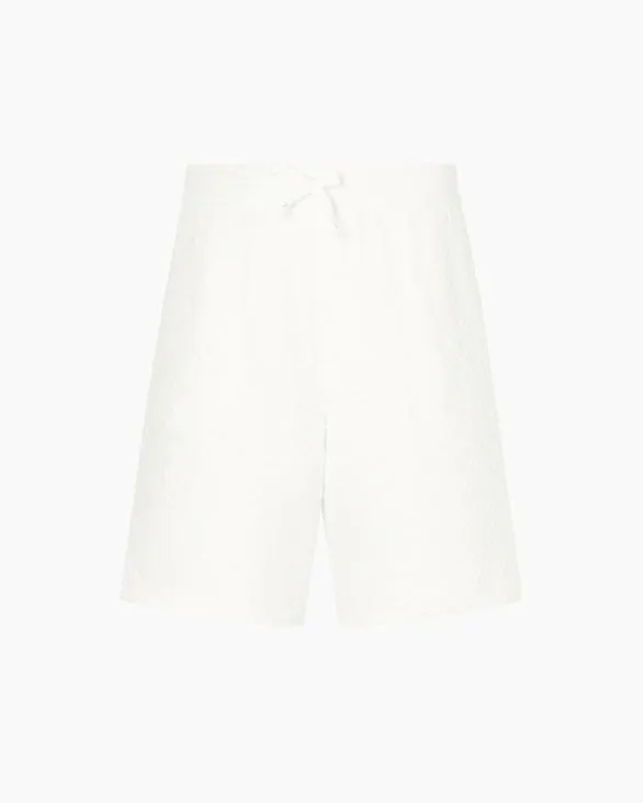 Basic Bermuda In Stretch Fabric White Men Armani Matching Sets