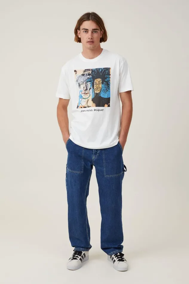 Basquiat Loose Fit TShirt Lcn Bsq Vintage Whitedos Cabezas Men Cotton On Tees and Tanks Basquiat Loose Fit TShirt Lcn Bsq Vintage Whitedos Cabezas Men Cotton On Tees and Tanks
