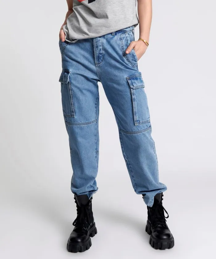 BERLIN BLUE CARGO MOTION JEANS Women One Teaspoon Bottoms
