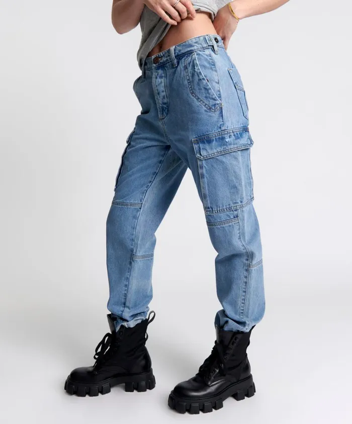 BERLIN BLUE CARGO MOTION JEANS Women One Teaspoon Bottoms