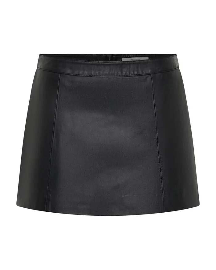 BLACK ALINE LEATHER MINI SKIRT Women One Teaspoon Leather BLACK ALINE LEATHER MINI SKIRT Women One Teaspoon Leather